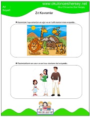 Resimli Zıt Kavram Çalışma Sayfaları